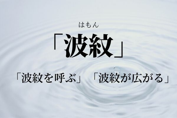 波紋 の意味と使い方 波紋を呼ぶ 波紋が広がる とは 例文つき 語彙力 Com