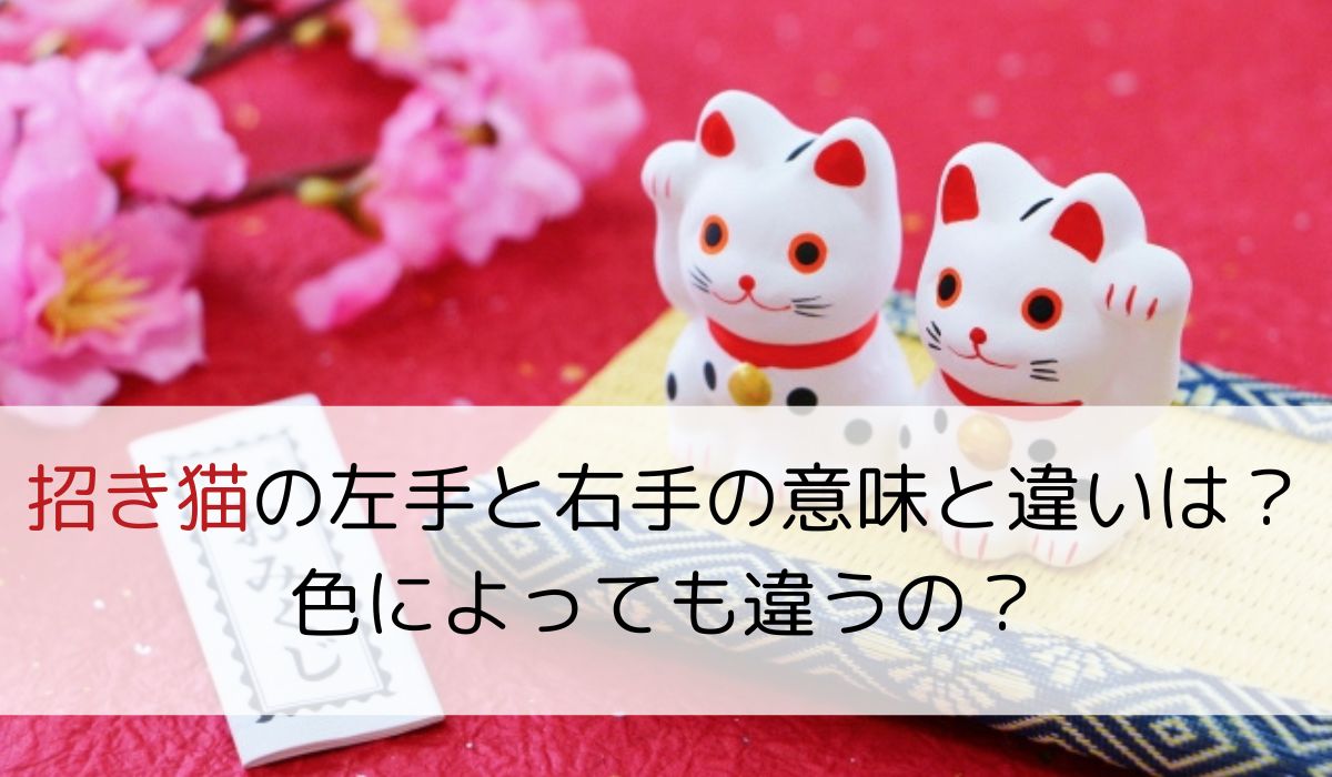 招き猫の左手と右手の意味と違いは？色によっても違うの？
