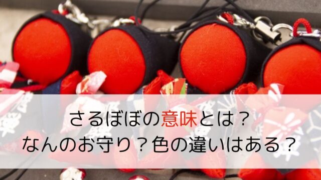 さるぼぼの意味とは？なんのお守り？色の違いはある？