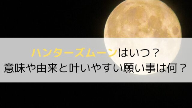 ハンターズムーンはいつ？意味や由来と叶いやすい願い事は何？