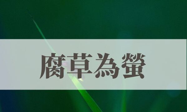「腐草為螢（くされたるくさほたるとなる）」の意味や読み方！由来や時期はいつ？