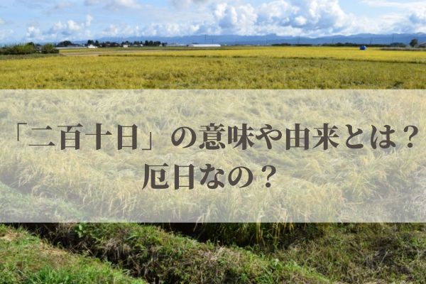 「二百十日」の意味や由来とは？2026年はいつ？厄日なの？